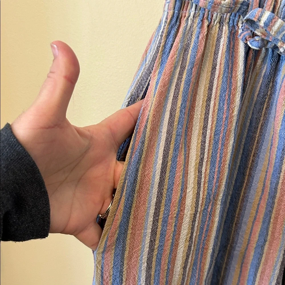 Free People Roaming Shores Striped Strapless Jumpsuit Size L - Picture 8 of 14